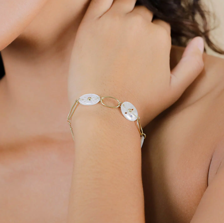 bracelet anneaux et nacre angelique franck herval #