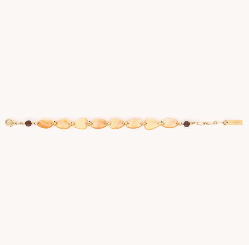 Bracelet ajustable petal nacre dorée - Fioria