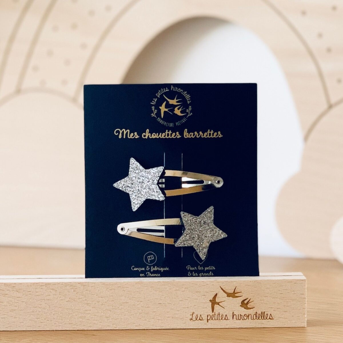 Barrettes doubles - Etoiles - Argenté