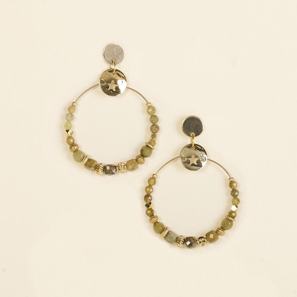 Boucles d\'oreilles Arty - Kaki