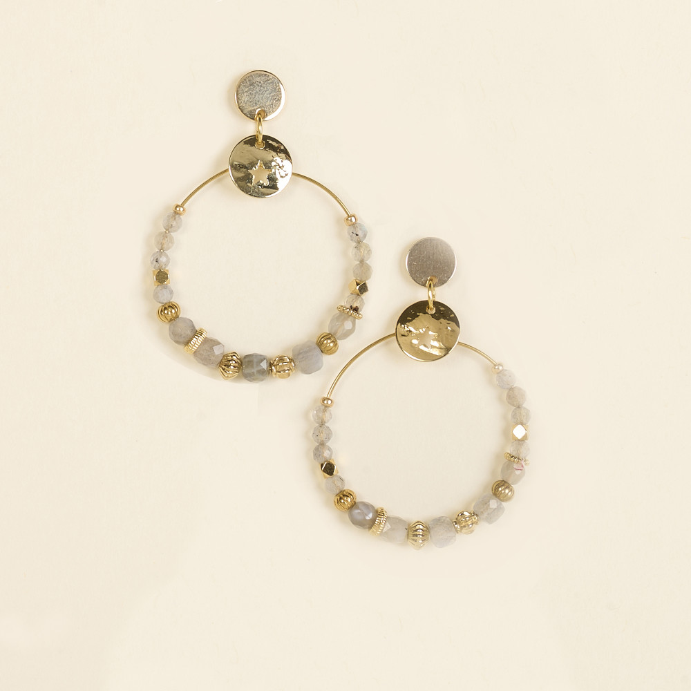 Boucles d\'oreilles Arty - Gris
