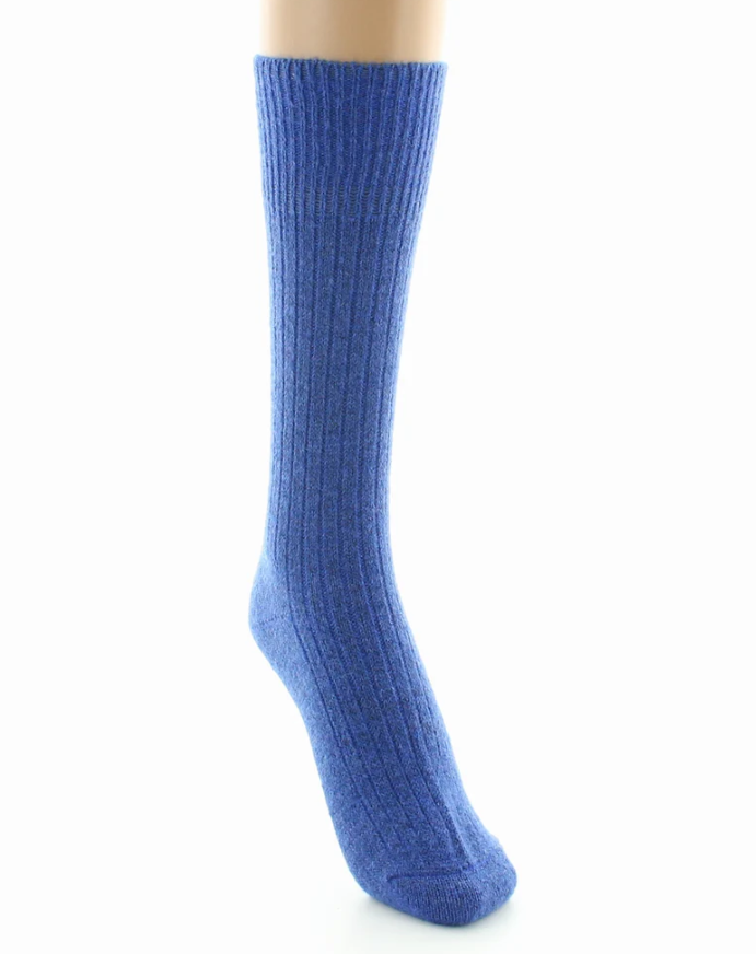 chaussettes laine et acrylique bleu brethe 2