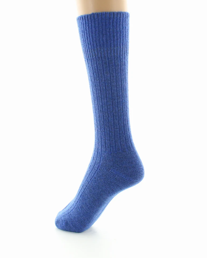 chaussettes laine et acrylique bleu berthe 4