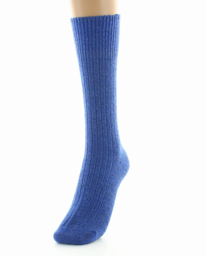 chaussettes laine et acrylique bleu brethe 3