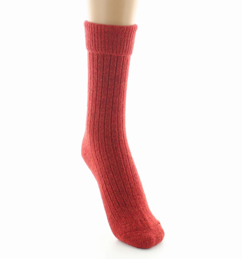 chaussettes laine et acrylique rouge berthe 2
