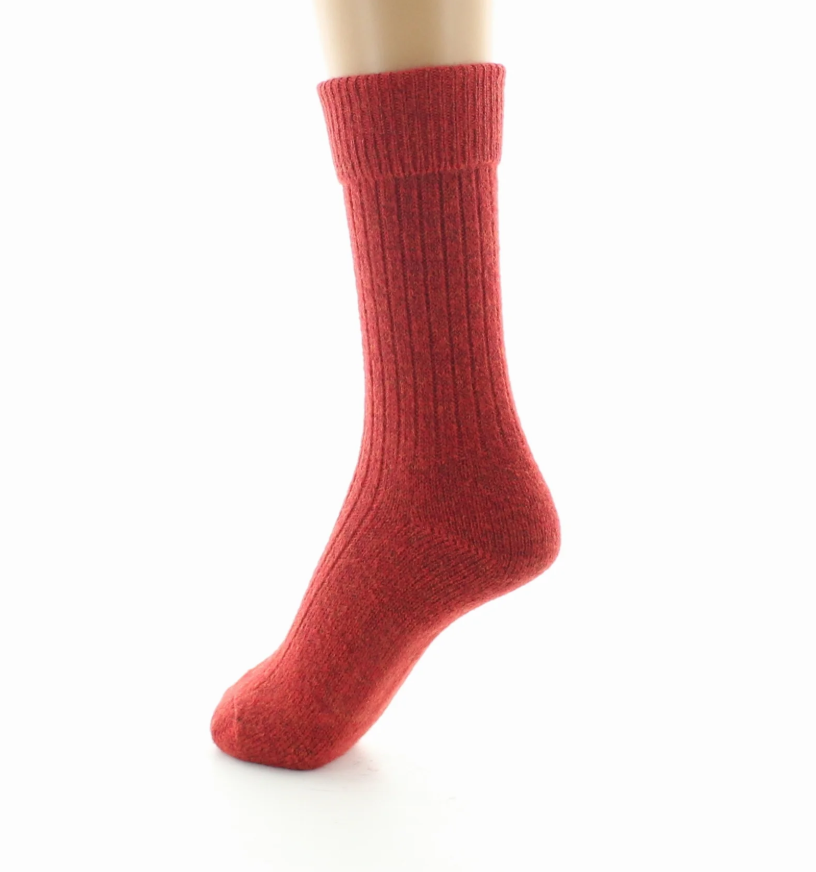 chaussettes laine et acrylique rouge berthe 4