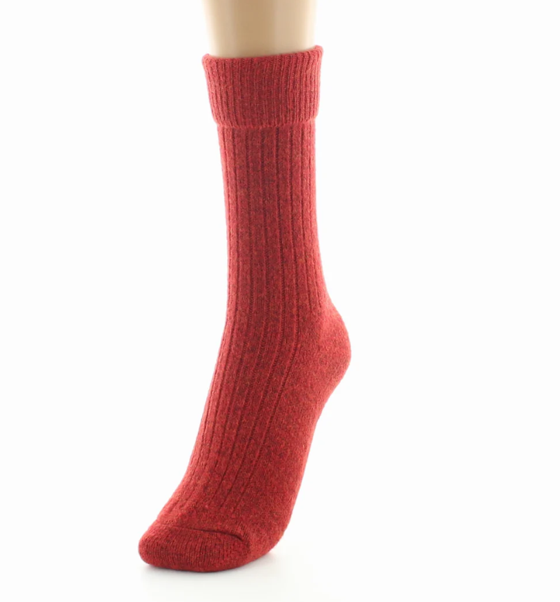 chaussettes laine et acrylique rouge berthe 3