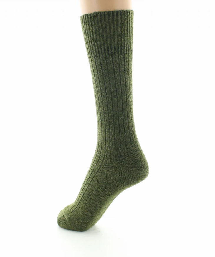 chaussettes laine et acrylique kaki berthe 4