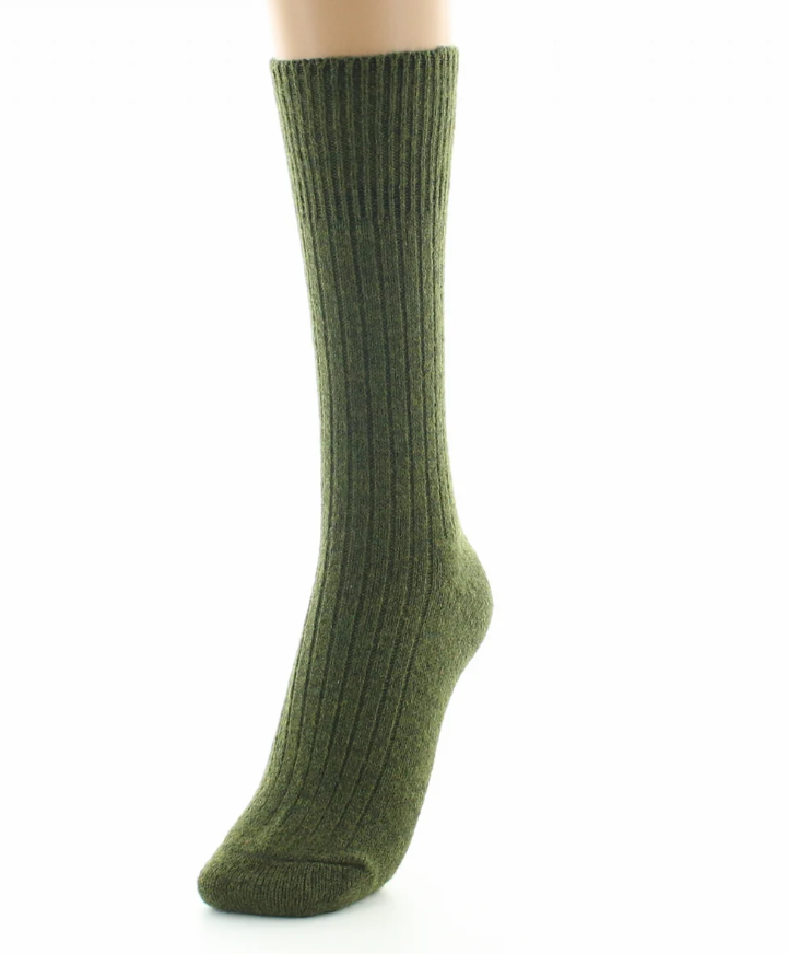 chaussettes laine et acrylique kaki berthe 3