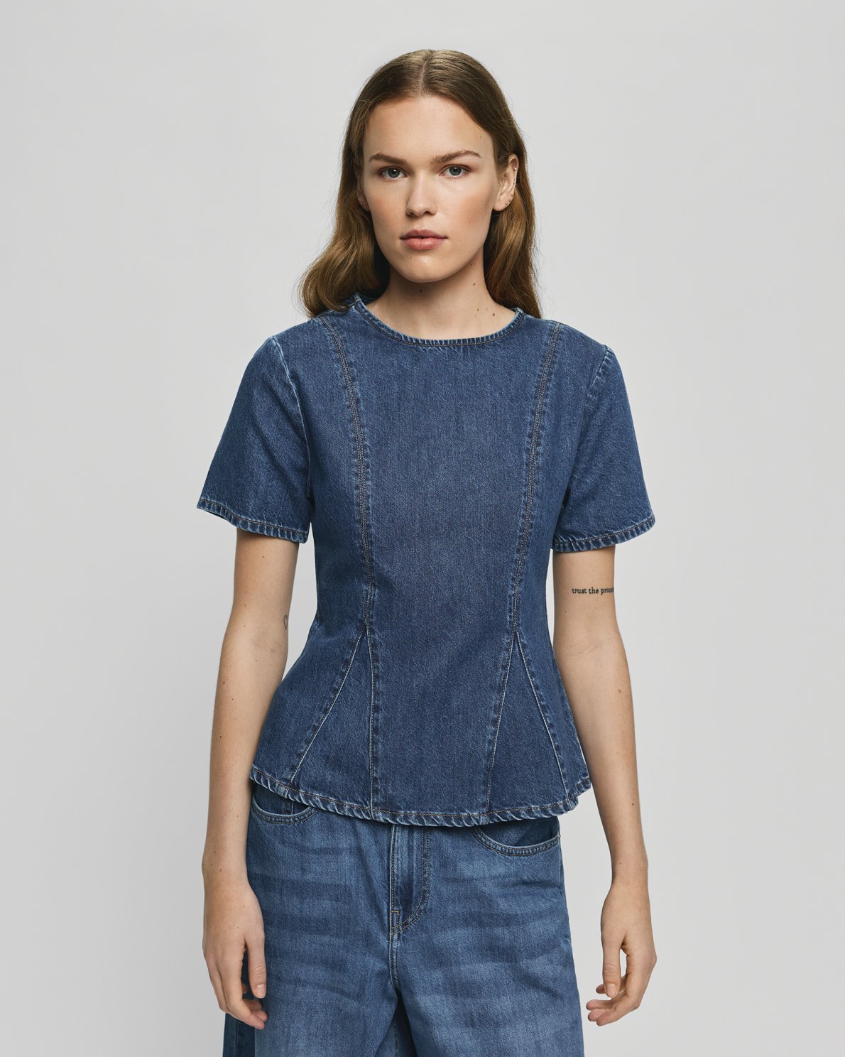 Top Turig Alena - Mid blue wash