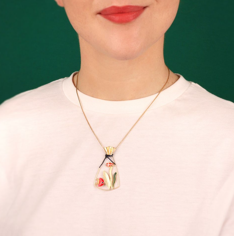 Collier bocal - Doré rouge