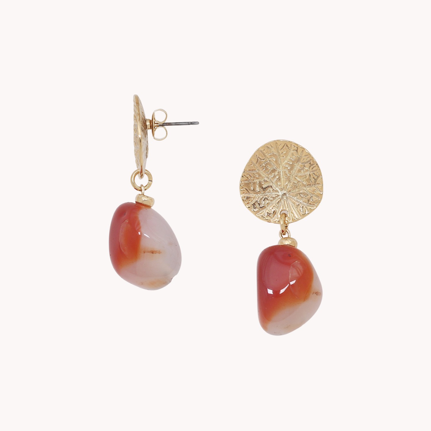 boucles oreilles minerama agate rouge nature 2