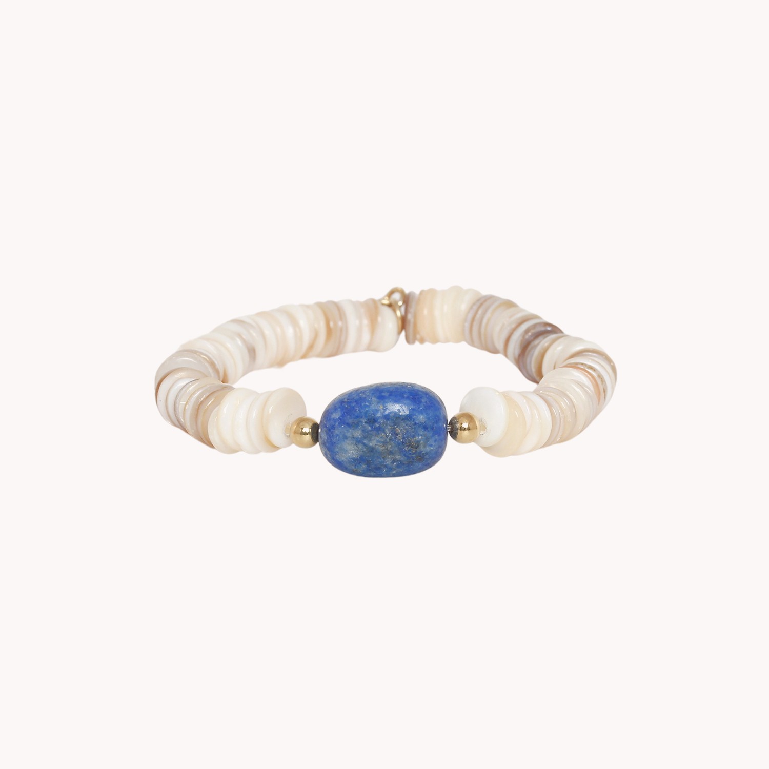 Bracelet extensible Coquillage et Lapis Lazuli - Minerama