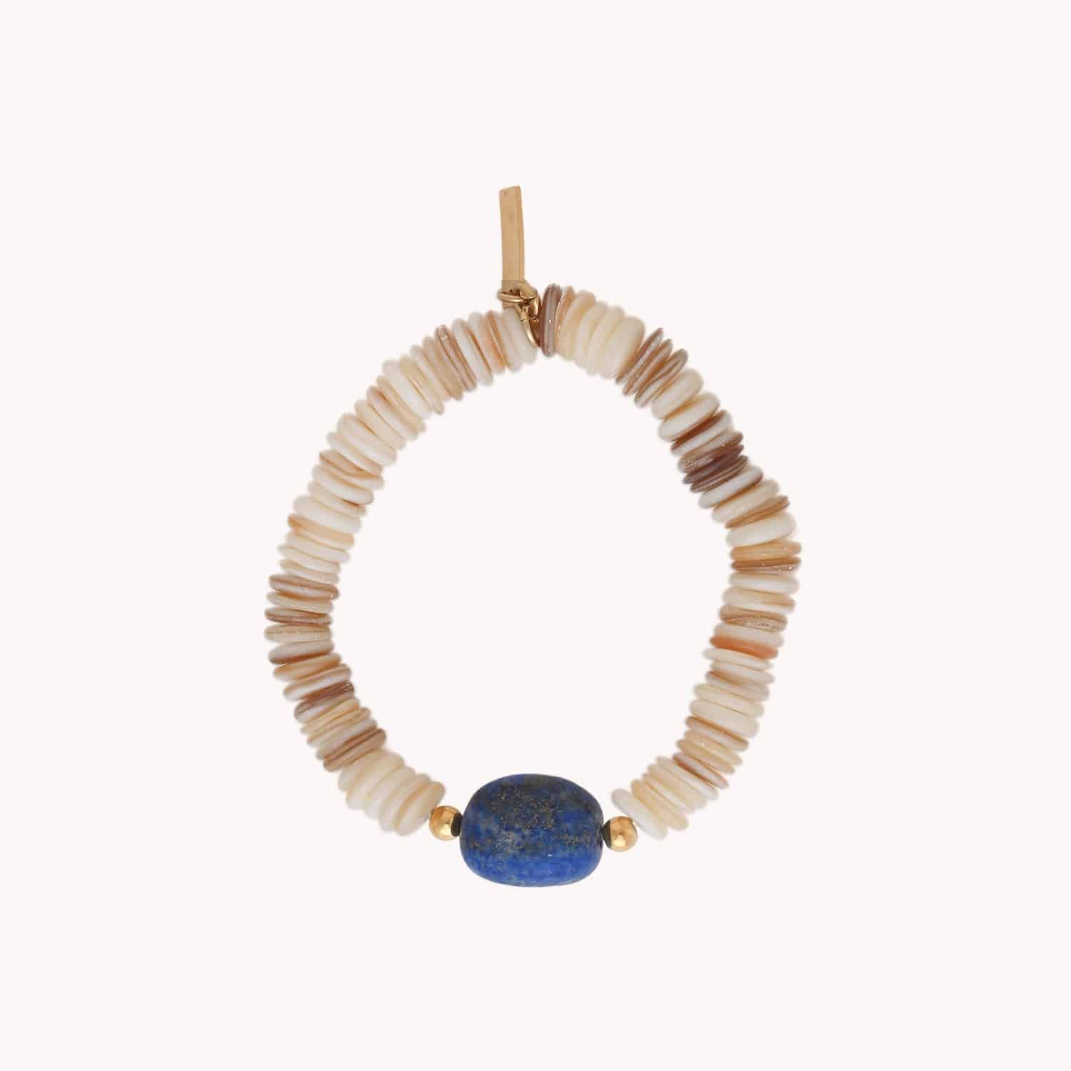 bracelet extensible coquillage lapis lazuli minerama nature 2
