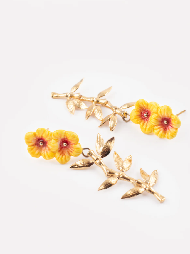 boucles oreilles hibiscus feuilles nach 7