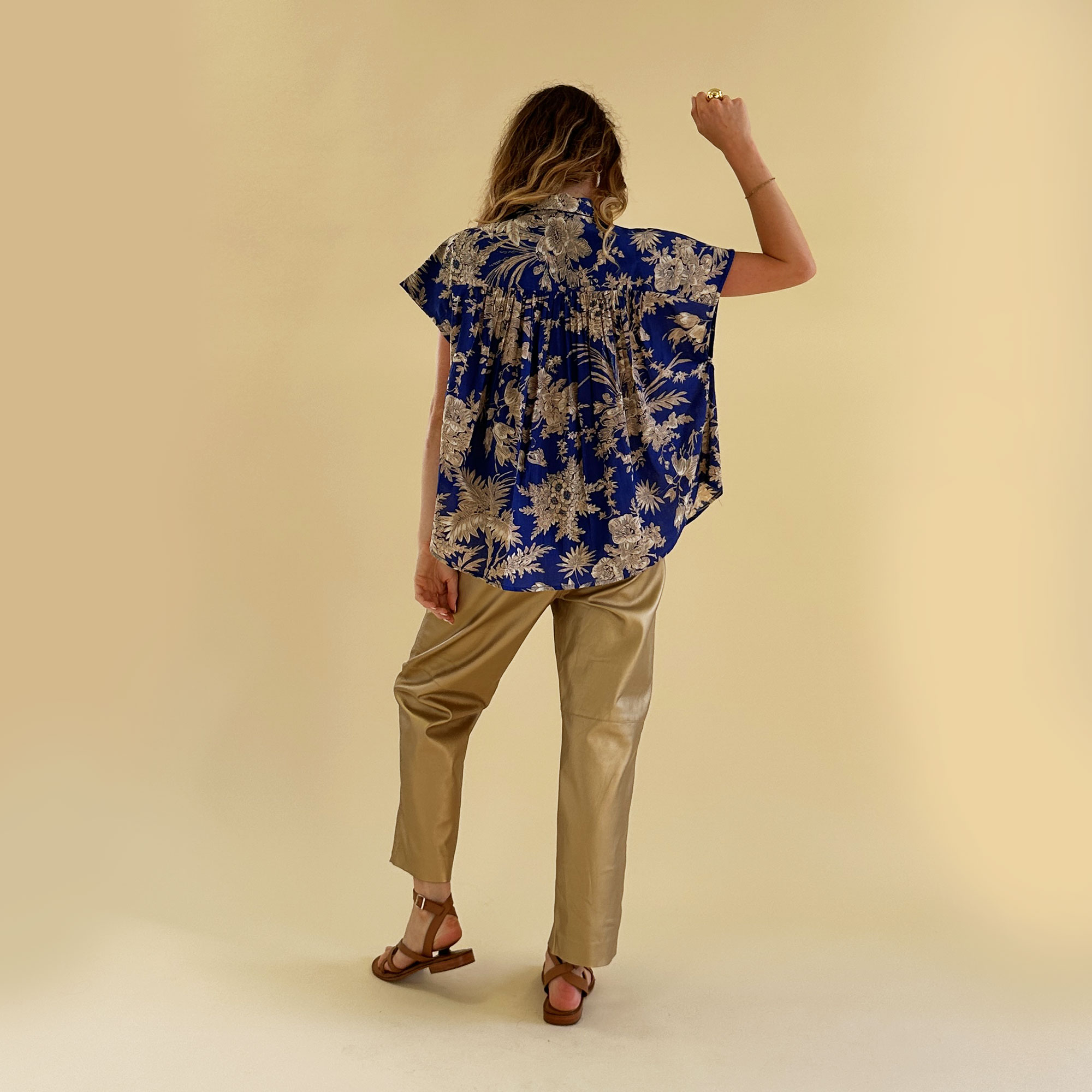 BLOUSE EMY BLOCKPRINT INDIGO 3