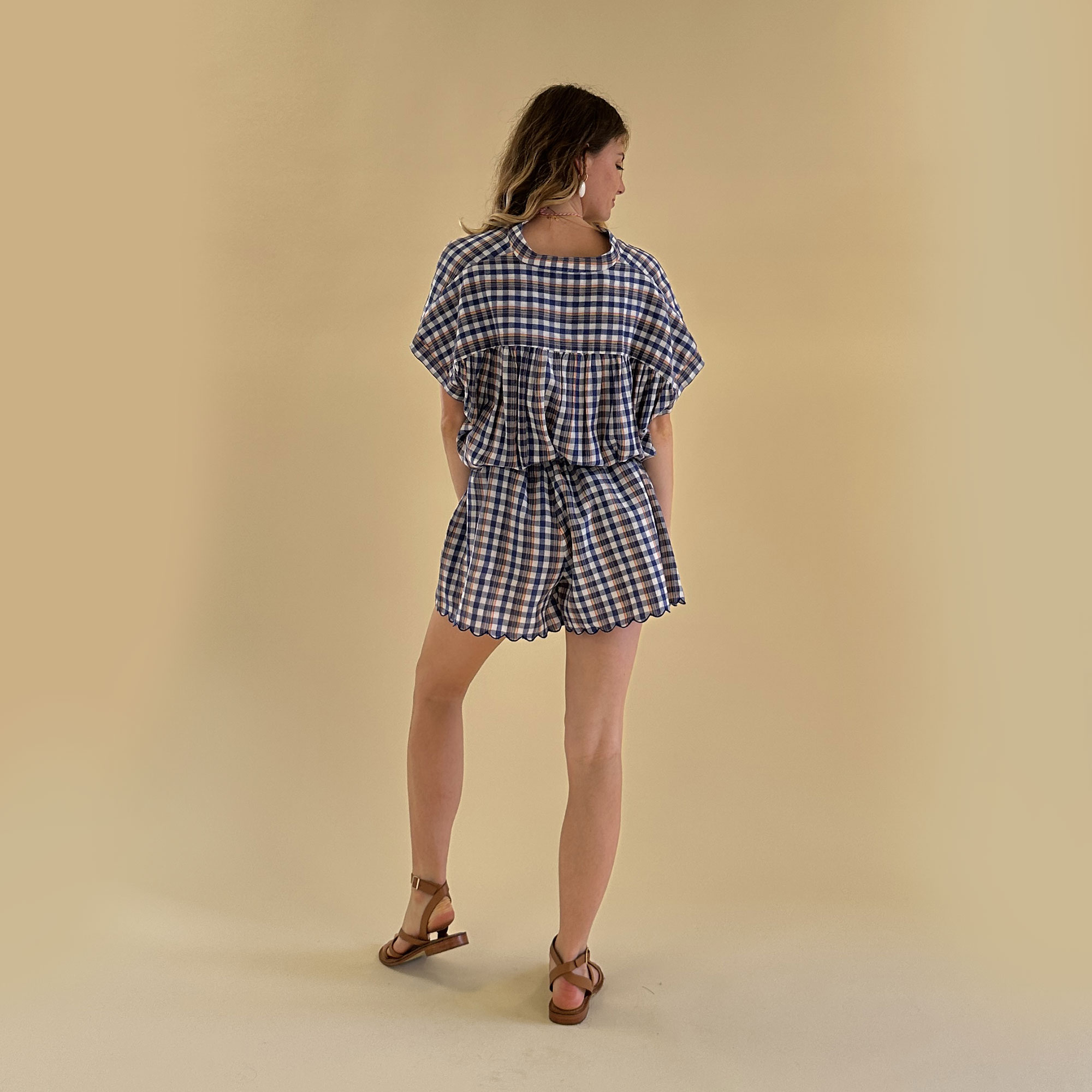 blouse lison carreaux indigo feeka 3
