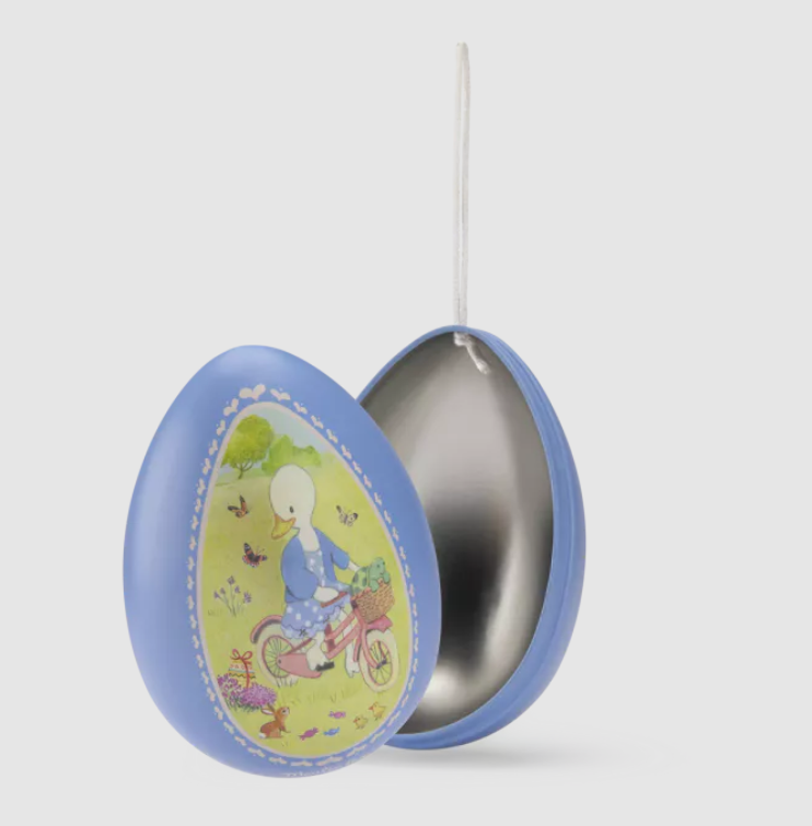 Petit oeuf en métal bleu - La grande famille