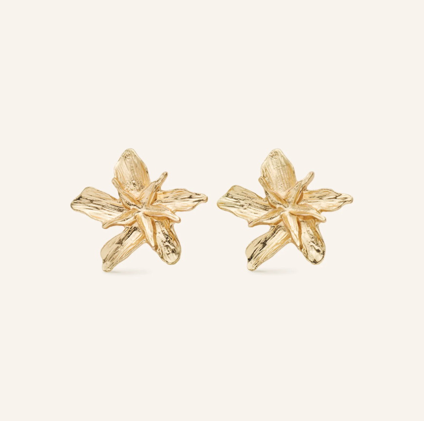 Boucles d\'oreilles Camelia - Rose doré