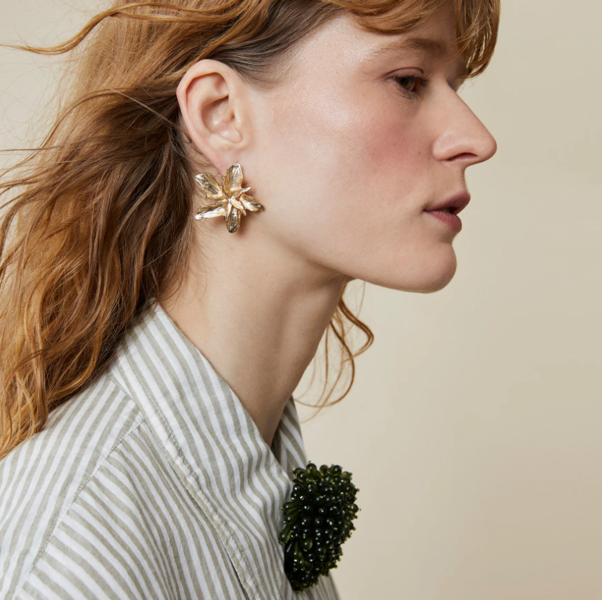 boucles oreilles camelia rose dore feeka 2