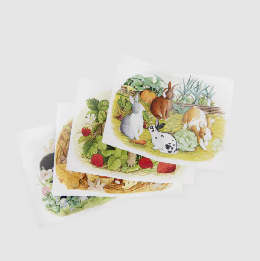 4 puzzles animaux - le jardin du moulin - moulin roty 2
