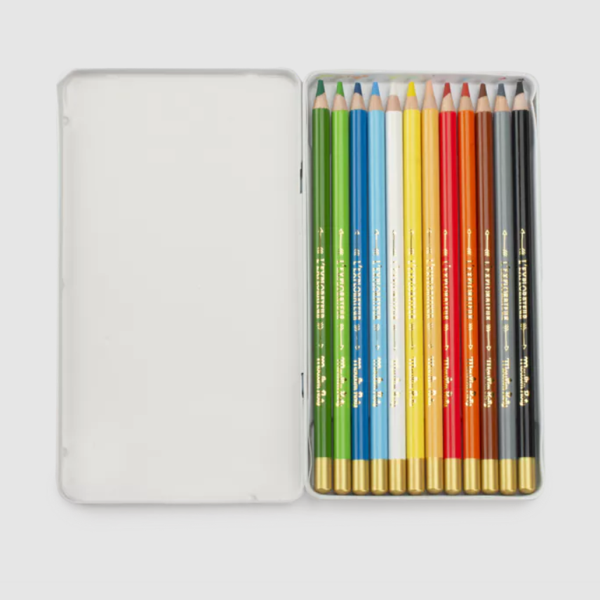 12 crayons de couleur - le jardin du moulin - moulin roty 2