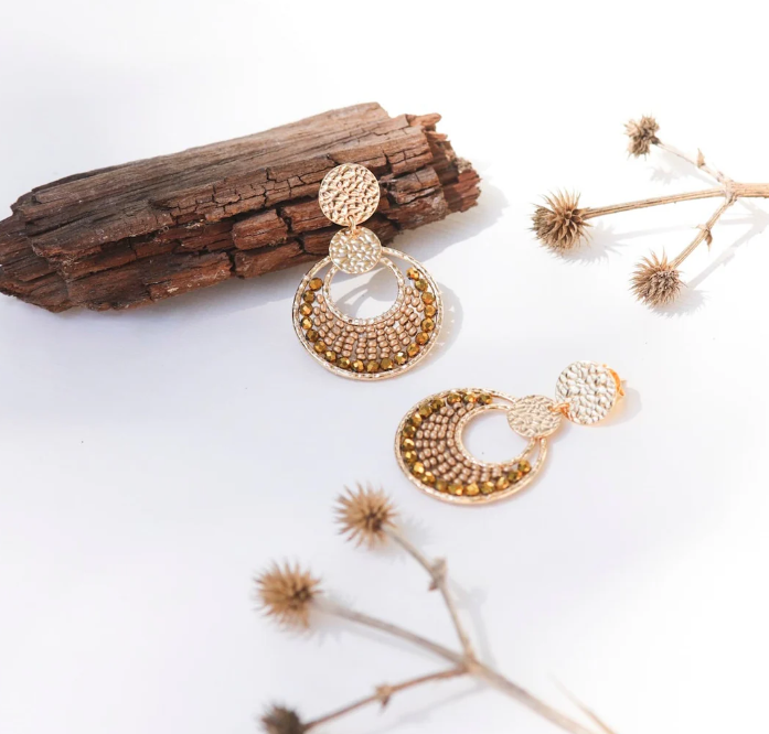 Boucles d\'oreilles Mini Luna - Champagne