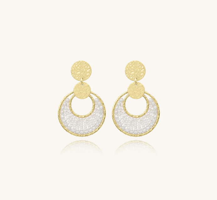 Boucles d\'oreilles Mini Luna - Blanc