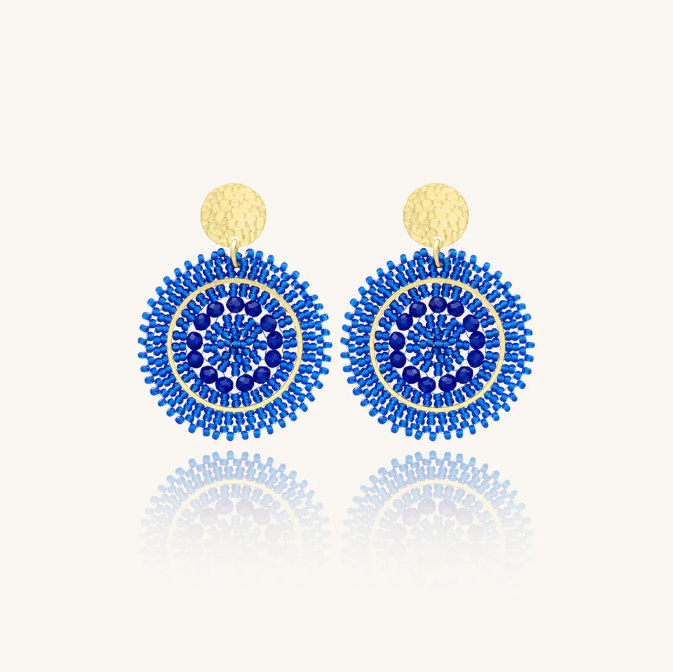 Boucles d\'oreilles Mini Espagnola - Bleu