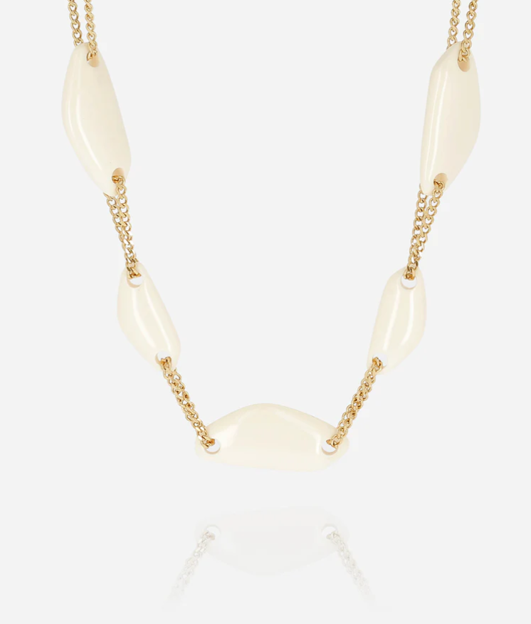 Collier Antrodoco - Doré et blanc