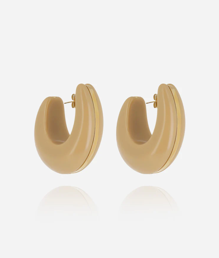 Boucles d\'oreilles Chamarel - Doré et Nude