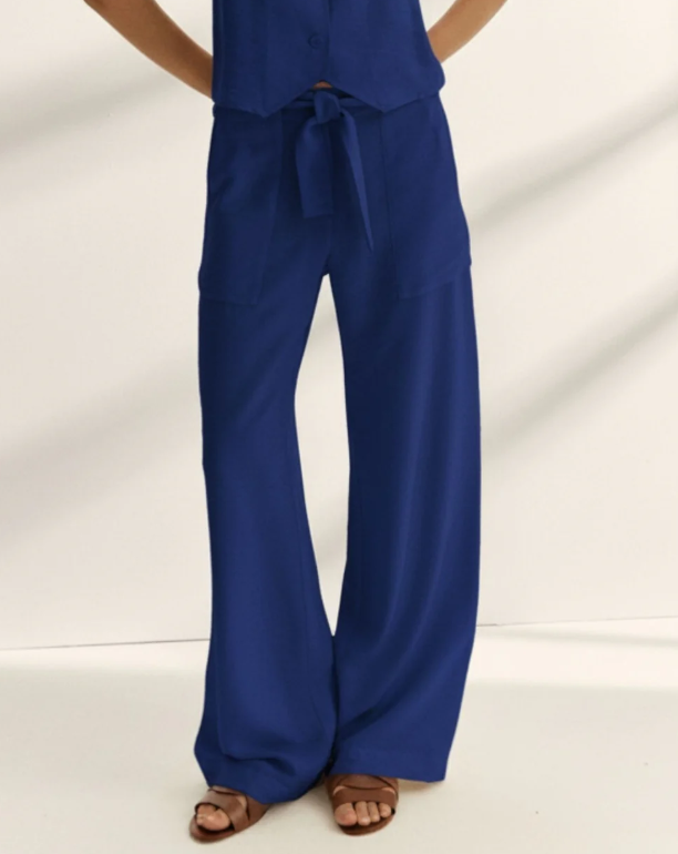 Pantalon large bleu paz torras 2