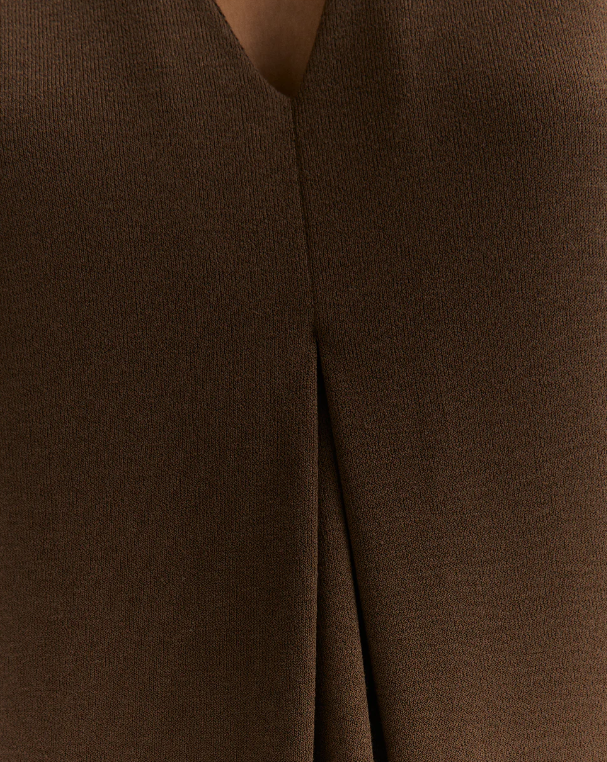 robe longue maille marron 5