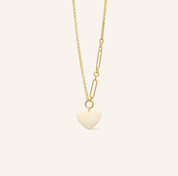 Collier Wendi - Ecru marbré
