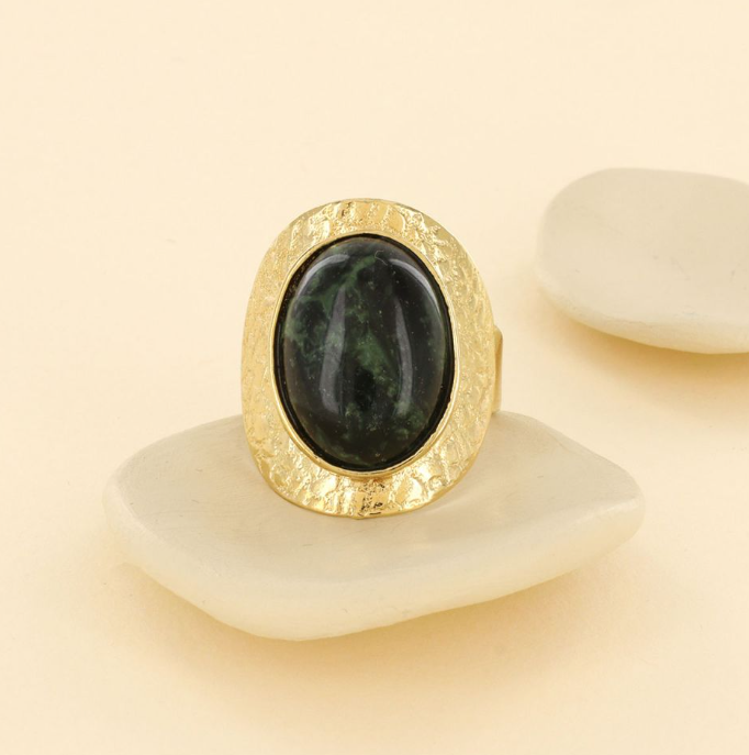 BAGUE OLIVE DORE VERT TARATATA 5