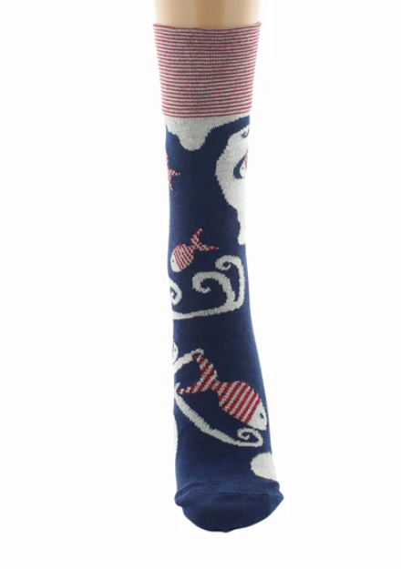 Chaussettes coton poissons rouges berthe 3