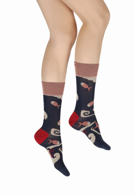 Chaussettes coton - Poissons rouges