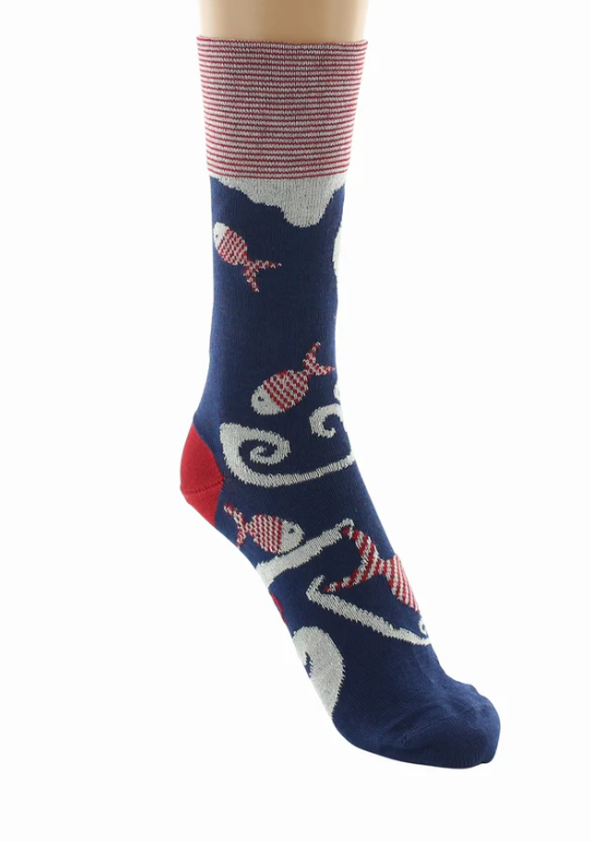 Chaussettes coton poissons rouges berthe 2