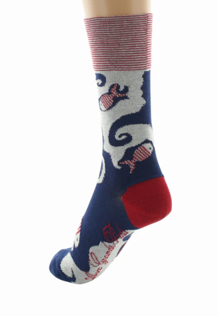 Chaussettes coton poissons rouges berthe 5