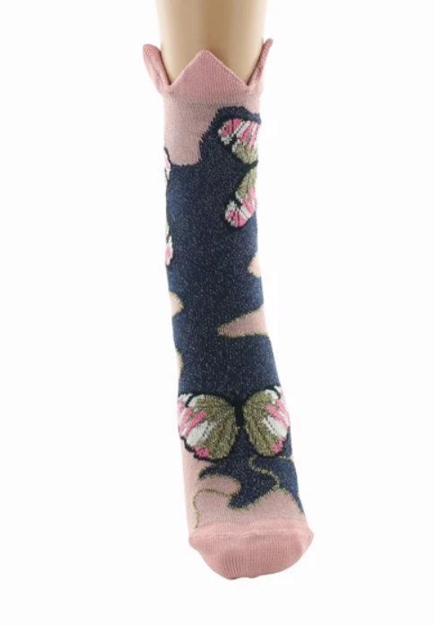 Chaussettes coton papillons et couronne berthe 3