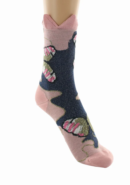 Chaussettes coton papillons et couronne berthe 2
