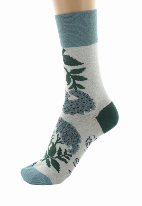 Chaussettes coton fleurs bleues Berthe 4