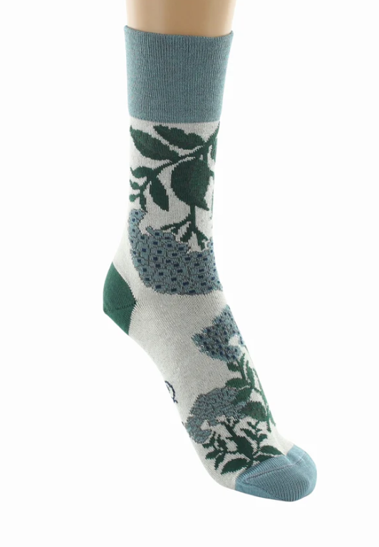 Chaussettes coton fleurs bleues Berthe 2