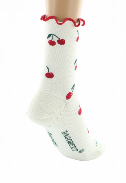 chaussettes coton bio cerises ecru dagobert 5