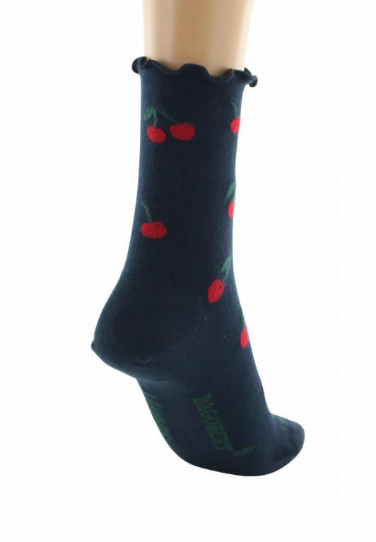 chaussettes coton bio cerises marine dagobert 5
