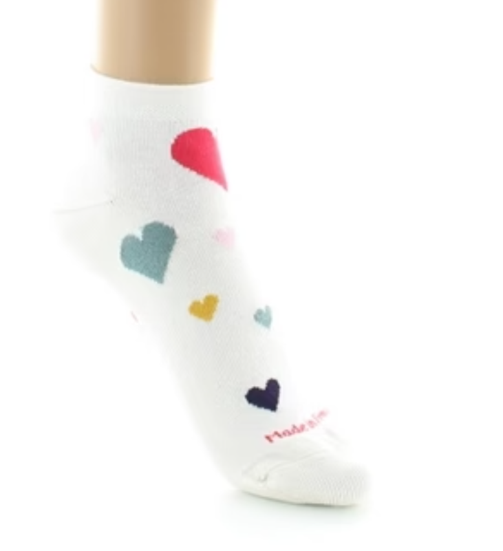Chaussettes coton coeurs ecru Dagobert 2