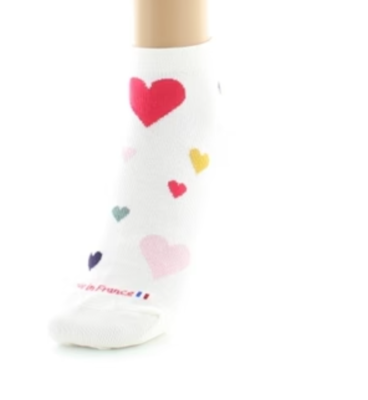 Chaussettes coton coeurs ecru Dagobert 3