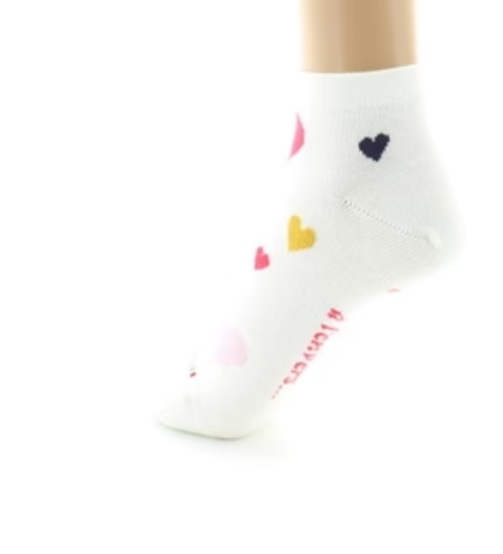 Chaussettes coton coeurs ecru Dagobert 4