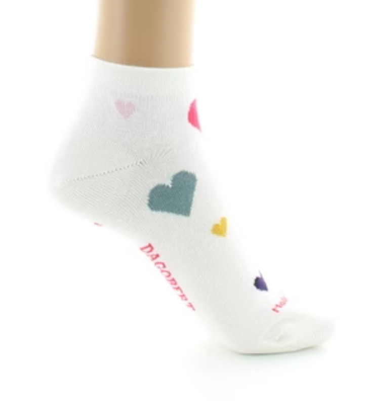 Chaussettes courtes en coton - Cœurs écru