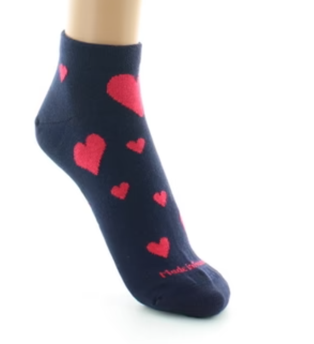 Chaussettes coton coeurs marine Dagobert 2